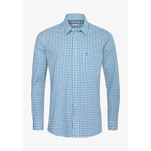 Almsach Men's Long Sleeve Shirt Plaid Slim Fit Button-Up 100% Cotton Sz M XL XXL